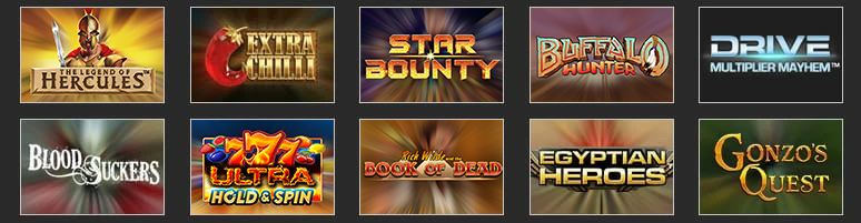 Covers of some of the best slots in online casinos in Andorra.