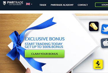 PWRtrade offers a 100% bonus on your first deposit