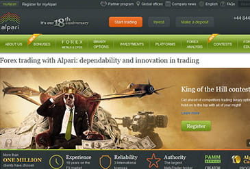 Alpari website where you can trade forex