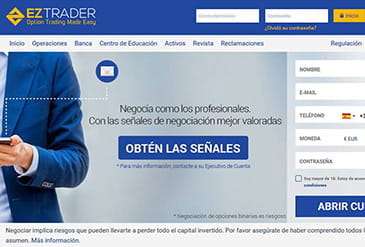 EZTrader homepage a MiFID compliant broker
