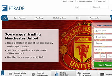 With FTrade you can trade binary options on Manchester United