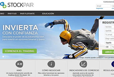 Homepage of Stockpair, a fraud-free broker