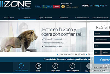 Home page of Zone Options, a broker that complies with Cypriot and dollarpean laws